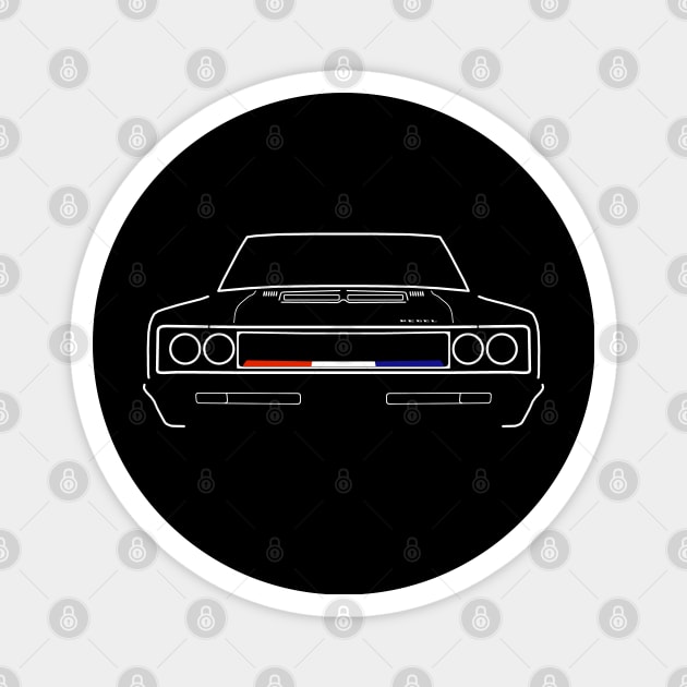 AMC Rebel The Machine 1970 classic muscle car white outline graphic Magnet by soitwouldseem